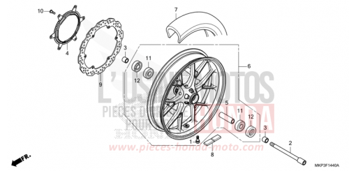 ROUE AVANT (CBR500RK,CBR500RAK/L/M) CBR500RAM de 2021